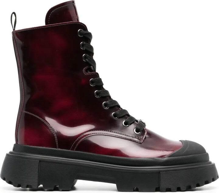 Hogan Lace-Up Combat Boots