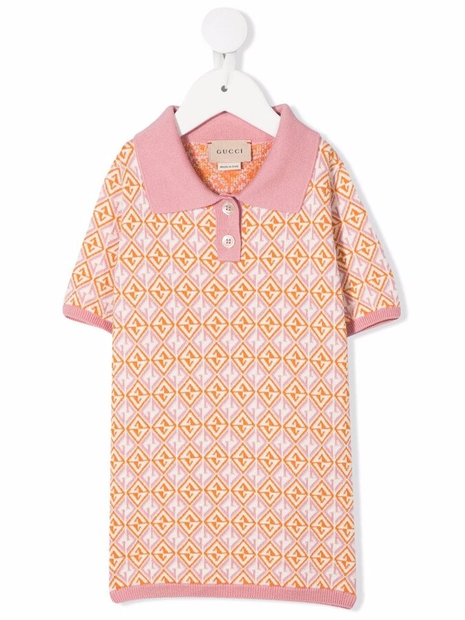 Gucci Kids logo-intarsia short-sleeved Polo Dress - Farfetch
