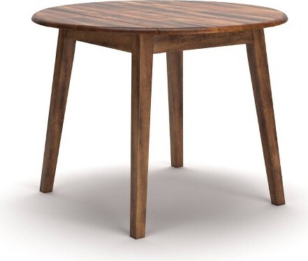 AshleyBerringerDropLeafDiningTableRusticBrown:Extendable,Mid-CenturyModern,Seats4,WoodFrame