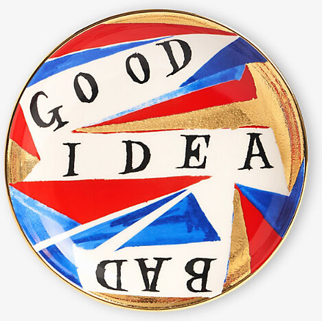 L'OBJET Red White Blue and Gold Ruan Hoffmann Good Bad Idea Canape Plate 16cm