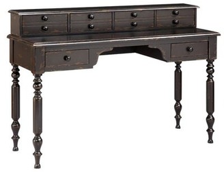 Stein World Solid Wood Writing Desk with Hutch Base Color: Black