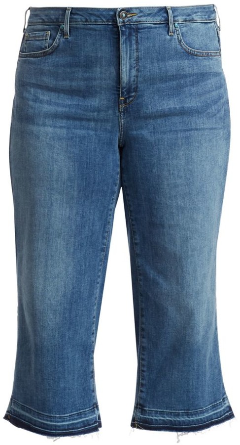 wide leg denim capris plus size