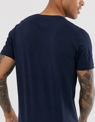 Abercrombie & Fitch icon logo vneck t-shirt in navy