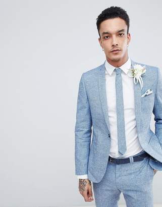 Noak slim wedding suit jacket in linen