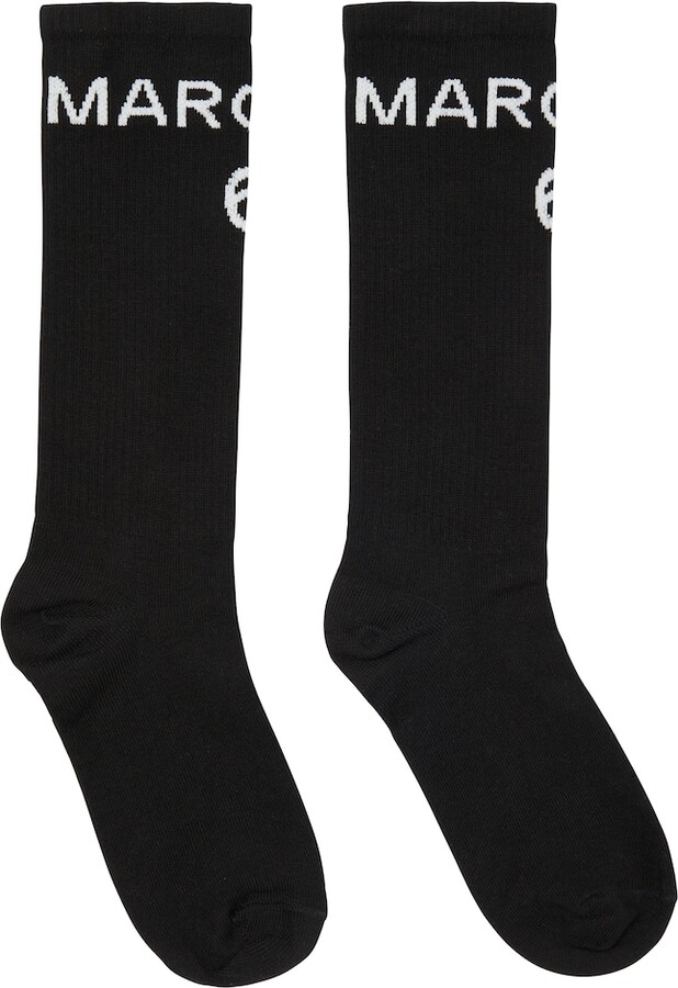 MM6 MAISON MARGIELA Kids Logo ribbed-knit cotton-blend socks