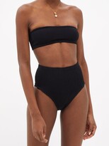 Thumbnail for your product : Hunza G Edie Nile Bandeau Ribbed-jersey Bikini - Black