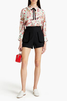 Thumbnail for your product : Claudie Pierlot Choupie pussy-bow printed silk crepe de chine shirt