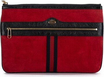 Gucci New Red Suede/Black Patent Clutch - Vintage Lux - ShopStyle
