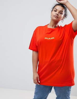 Puma Exclusive To Asos Plus T-Shirt With Neon Logo In Red