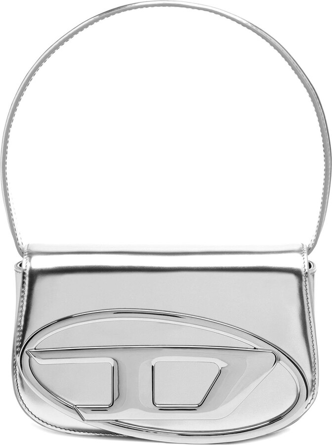 Diesel 1DR-Iconic shoulder bag in mirrored leather