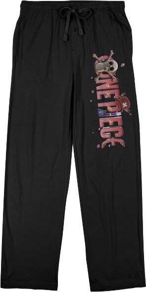 One Piece OnePieceLiveActionChopperLogoAdultBlackSleepPajamaPants-Medium