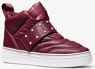 Michael Kors Stirling Embellished Quilted Recycled Polyester High-Top Sneaker