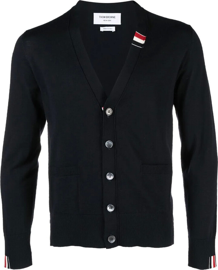 Thom Browne jersey stitch V-neck cardigan