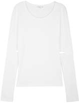 Helmut Lang White Ribbed Cotton Top 