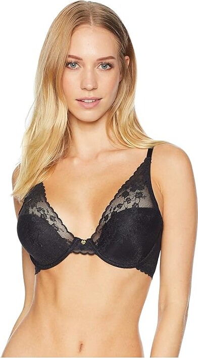 Natori Cherry Blossom Convertible Contour Underwire Bra Women's Bra Black : 34C, Lace/Nylon/Polyester