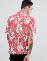 Thumbnail for your product : AllSaints short sleeve revere shirt with red floral print