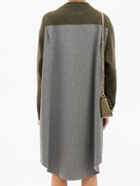 Thumbnail for your product : MM6 MAISON MARGIELA Sweater-panel Wool-blend Shirt Dress - Khaki