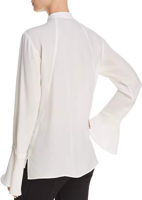 Donna Karan Bell-Sleeve Silk Blouse