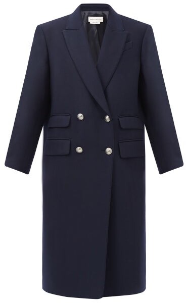 tailored navy coat