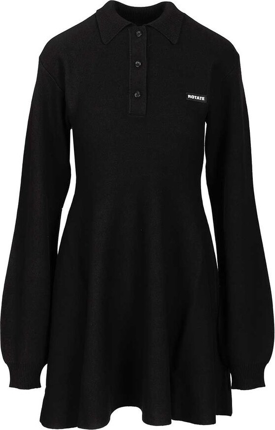 Rotate by Birger Christensen Slinky Knitted Polo Dress