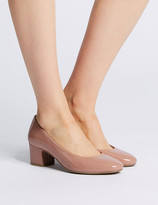 Thumbnail for your product : Marks and Spencer Wide Fit Patent Block Heel Court Shoes