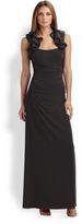 Thumbnail for your product : Laundry by Shelli Segal Ruffle-Trimmed Jersey Gown