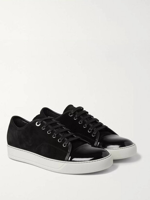 Lanvin Cap-Toe Suede And Patent-Leather Sneakers