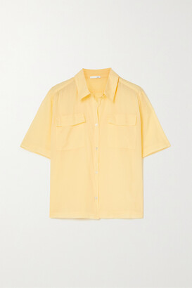 Skin Blaine Cotton-voile Shirt - Yellow - ShopStyle Tops