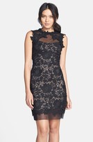 Thumbnail for your product : Betsy & Adam Two-Tone Lace Sheath Dress