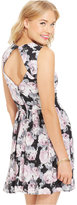 Thumbnail for your product : Trixxi Juniors' Floral-Print Mesh-Panel Dress