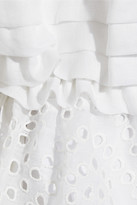 Thumbnail for your product : Collette Dinnigan Collette by Pleated linen and broderie anglaise mini dress