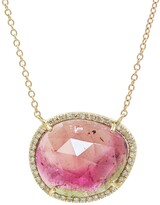 Thumbnail for your product : KAMARIA - Watermelon Tourmaline Necklace With Diamonds