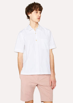 Paul Smith Men's Slim-Fit White Short-Sleeve Cotton Shirt With Chest Pocket