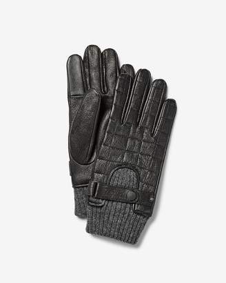 Express Leather And Wool Quilted Gloves