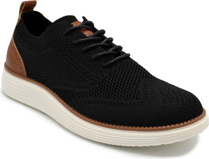 Akademiks Men's Olney Wingtip Knit Oxford Shoes - Black/White