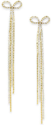 Thalia Sodi Gold-Tone Pavé Bow Linear Drop Earrings, Created for Macy's