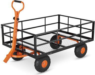 Arlmont & Co. Heavy Duty 1200 lb Steel Garden Cart 180° Rotating Handle with Removable Mesh Sides 10\