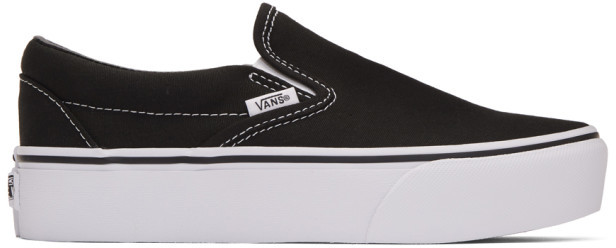 black platform slip on