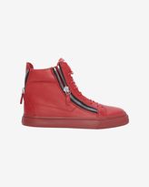 Thumbnail for your product : Giuseppe Zanotti Zippered Platform Sneaker: Red