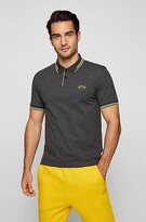 Thumbnail for your product : HUGO BOSS Slim-fit polo shirt in stretch piqué with curved logo