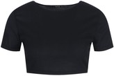 Thumbnail for your product : boohoo Petite Rib Short Sleeve Crop T-Shirt