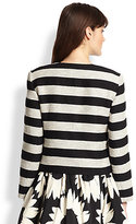 Thumbnail for your product : Alice + Olivia Kidman Striped Open-Front Jacket