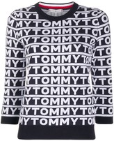Thumbnail for your product : Tommy Hilfiger Cropped Sleeve Logo Jumper