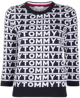Tommy Hilfiger Cropped Sleeve Logo Jumper