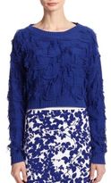 Thumbnail for your product : Milly Cropped Fringe Sweater