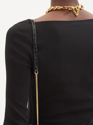 Versace Scoop-neck Jersey Crop Top - Black