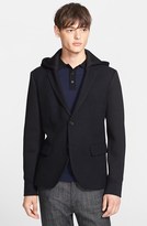 Thumbnail for your product : Neil Barrett Wool Blend Blazer with Removable Hood
