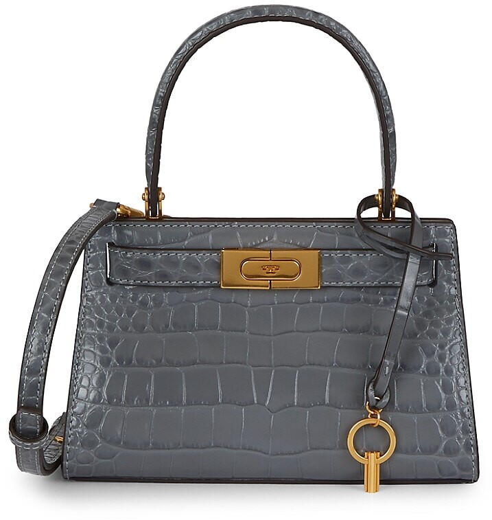 Tory Burch Lee Radziwill Croc-Embossed Leather Satchel - ShopStyle