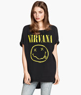 Thumbnail for your product : H&M Oversized T-shirt - Black/Nirvana - Ladies