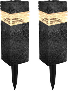 Deck Impressions Charcoal Solar Powered Integrated LED Pillar Light